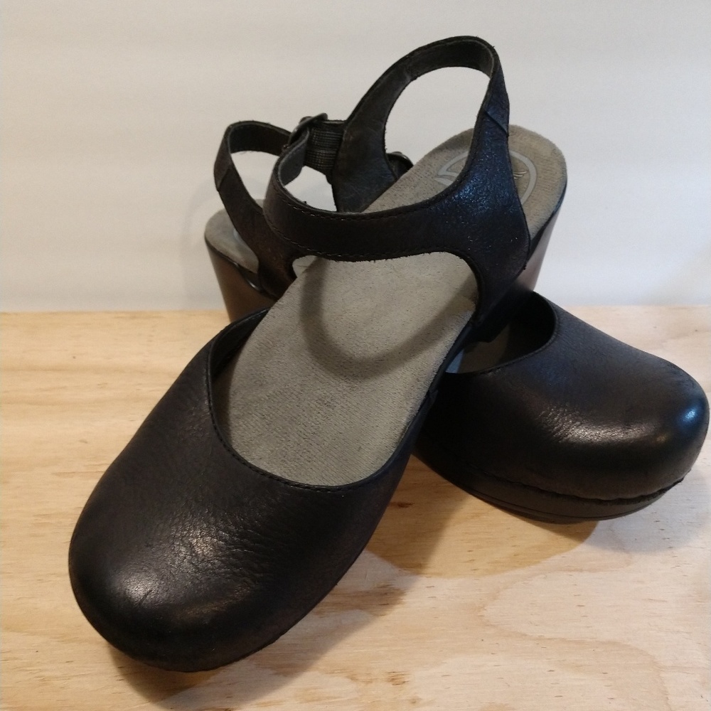 Dansko Black Leather Mules & Clogs